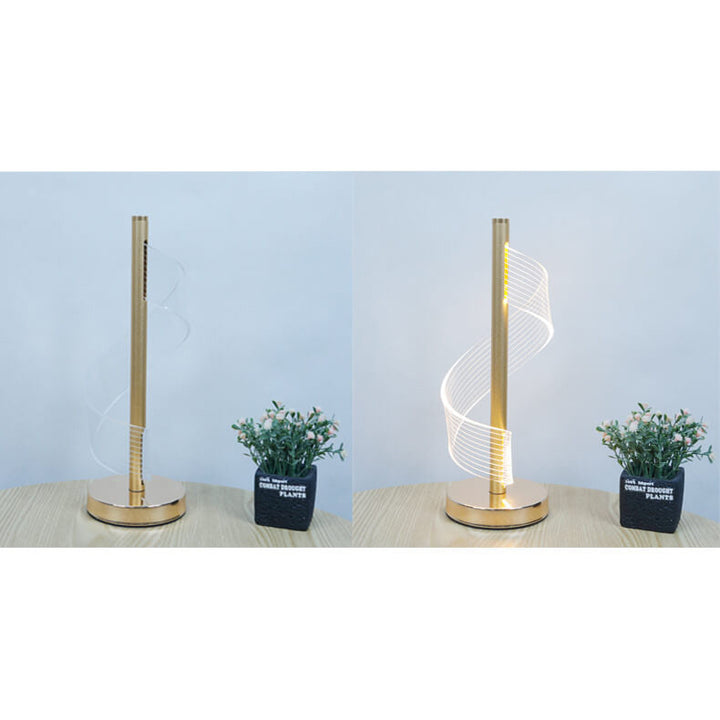 Lampe de Table LED Moderne en Acrylique Courbe de Luxe Léger 