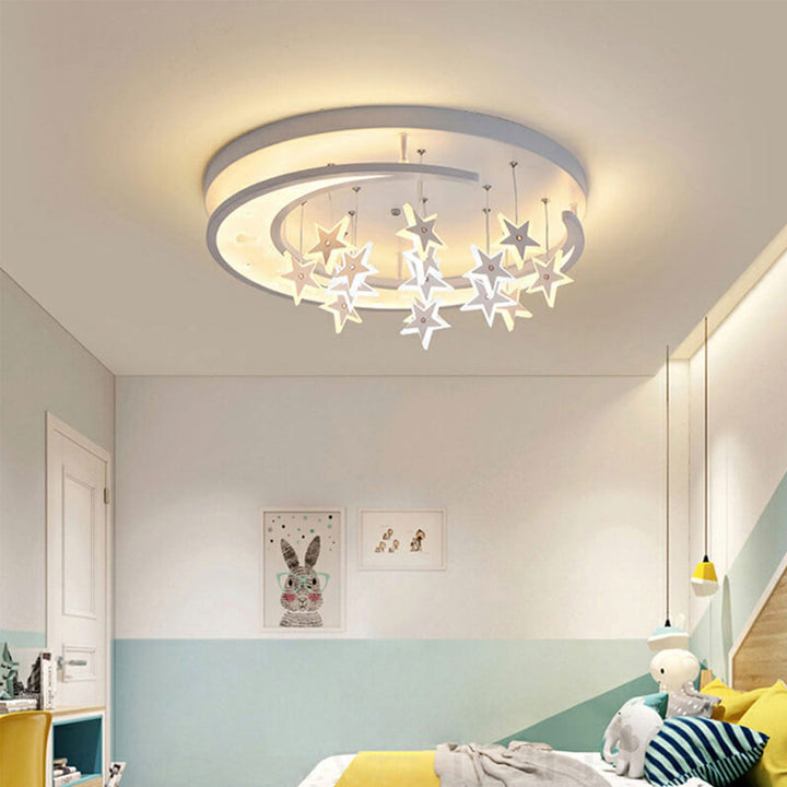 Lustre Plafonnier LED Moderne Créatif Étoile Suspendue Ronde 