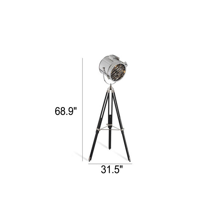 Industrial Simple Tripod Searchlight 1-Light Standing Floor Lamp