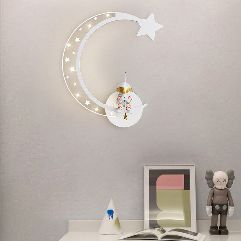 Kreative Cartoon Astronaut Star Moon Kids LED Wandleuchte Lampe