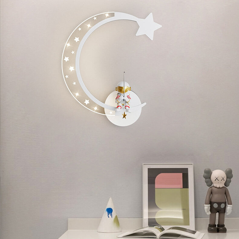 Creative Cartoon Astronaut Star Moon Kids LED Wall Sconce Lamp