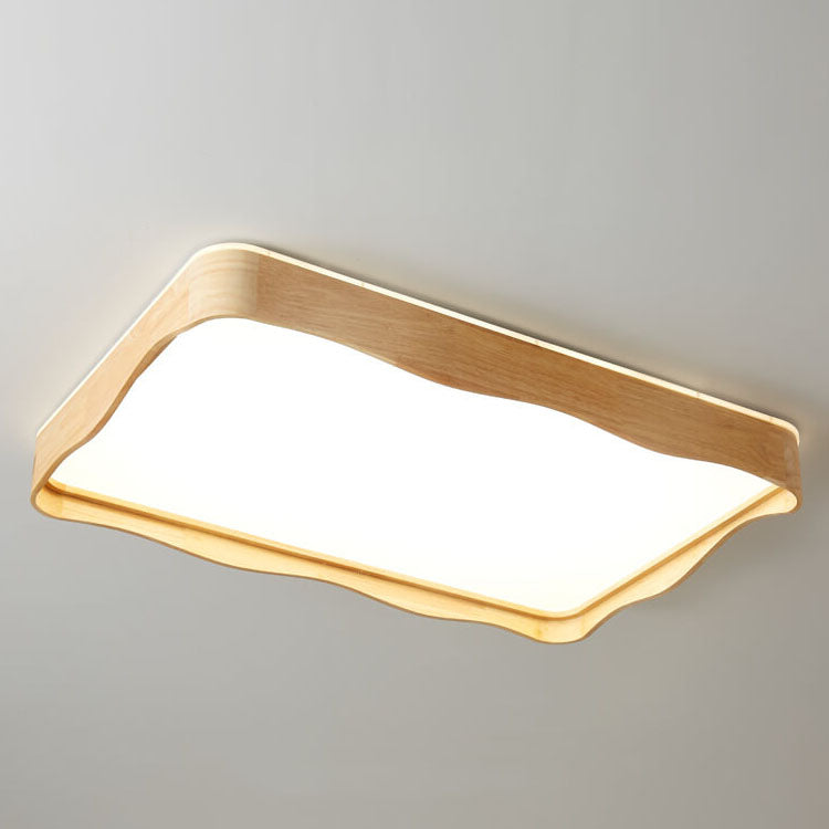 Luz de techo LED montada al ras con diseño de ondas cuadradas originales japonesas de madera 