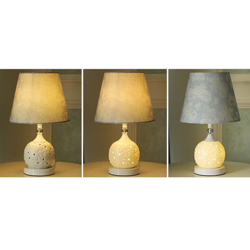 Lampe de Table en Céramique Minimaliste Européenne avec Télécommande et Variation de Lumière 1 Lumière 