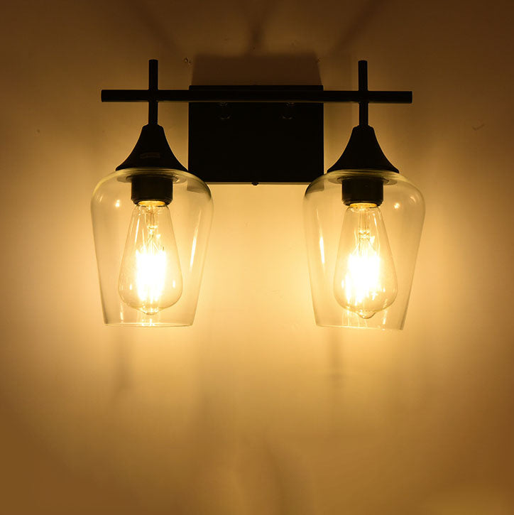 Lámpara de Aplique de Pared de 2/3 Luces de Hierro con Copa de Vino Industrial Simple 