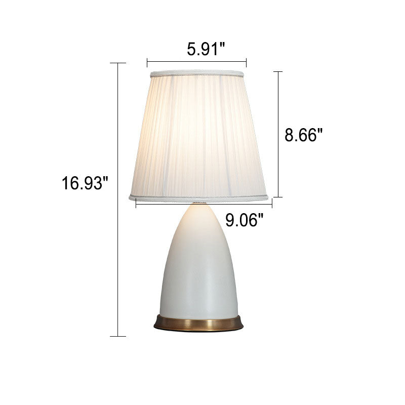 Lampe de table moderne et minimaliste à abat-jour conique en céramique à 1 lumière avec variateur tactile