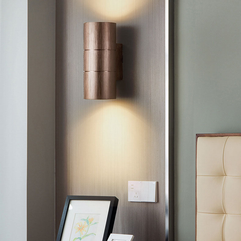 Modern Creative Cylindrical Brushed Aluminum LED Wall Sconce Lamp