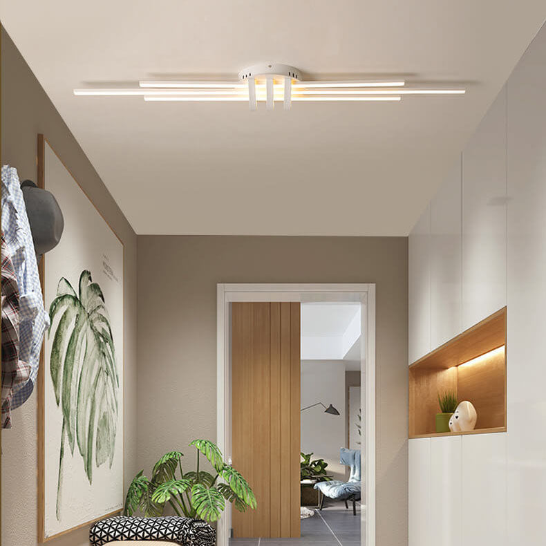 Modern Minimalist Long LED Flush Mount Lighting