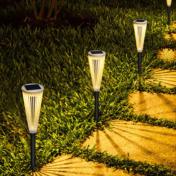Solar Outdoor Hollow Umbrella Design LED Waterproof Garden Lawn Ground Insert Landscape Light