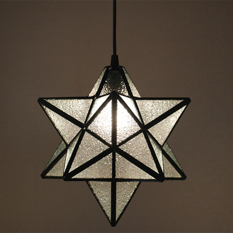 Europäische Tiffany-Pentagramm-Buntglas-Pendelleuchte mit 1 Leuchte