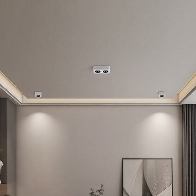 Modern Minimalist Solid Color Square Aluminum LED Spotlight Flush Mount Ceiling Light