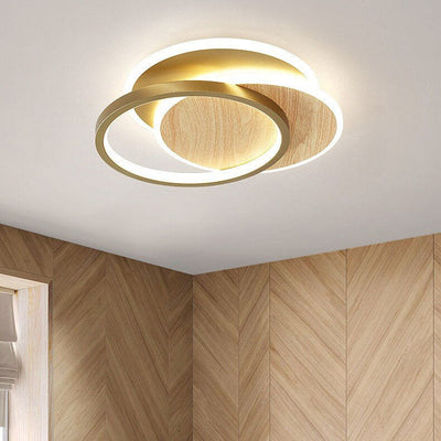 Nordic Modern Wrought Iron Circular LED Flush Mount Lighting