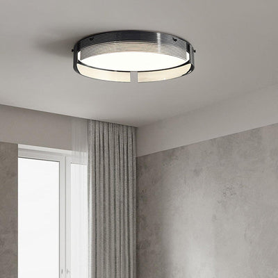 Luz de techo LED montada al ras con pantalla de anillo de círculo acrílico de simplicidad moderna para sala de estar 
