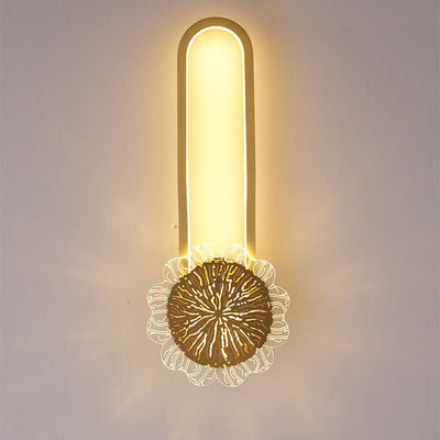 مصباح حائط LED بتصميم حلقة إبداعي بسيط من النحاس الصناعي الكامل 