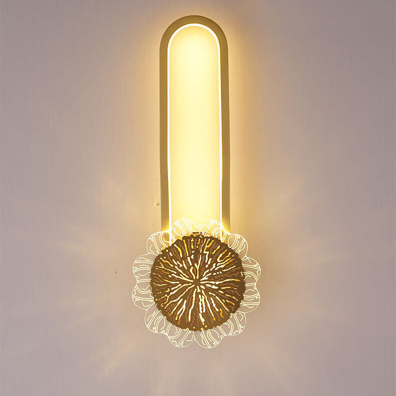 مصباح حائط LED بتصميم حلقة إبداعي بسيط من النحاس الصناعي الكامل 
