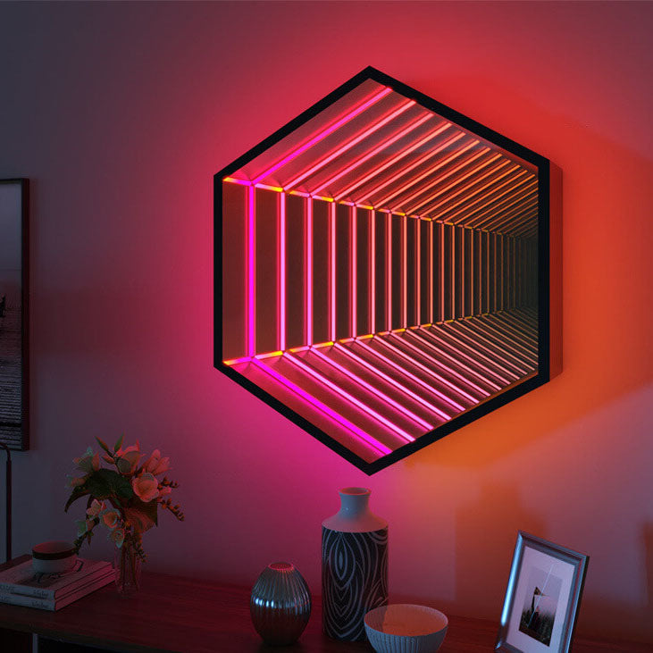 Lampe murale décorative créative à LED hexagonale/octogonale RVB 