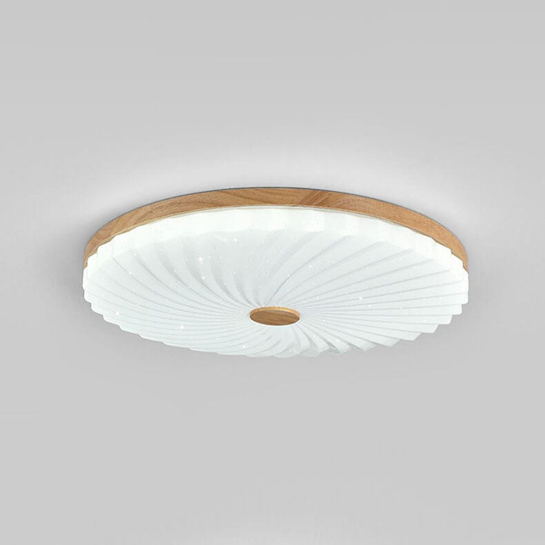 Modern Log Pleated Star Effect Round LED Flush Mount Ceiling Light