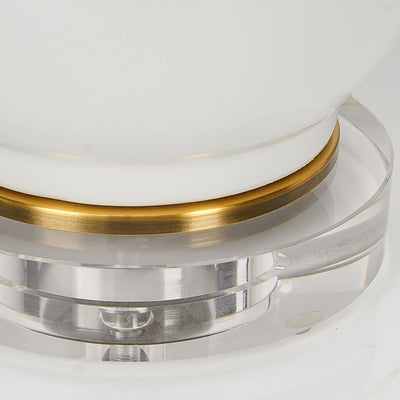 Lámpara de mesa de 1 luz con base de jarrón ovalado de cerámica china de lujo ligero 