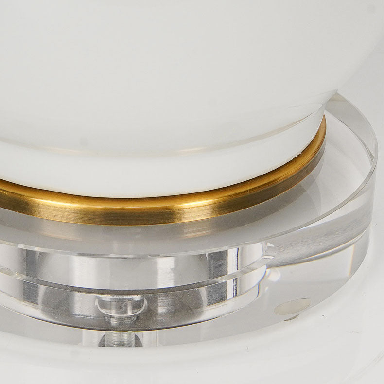 Lámpara de mesa de 1 luz con base de jarrón ovalado de cerámica china de lujo ligero 