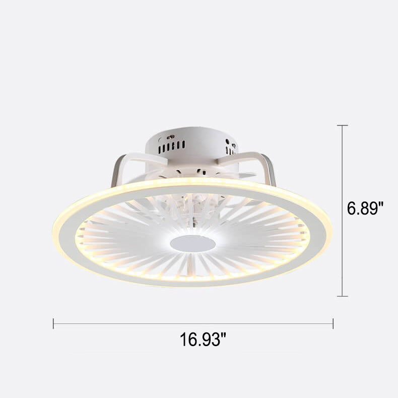 Simple Round Slim ABS LED Flush Mount Ceiling Fan Light