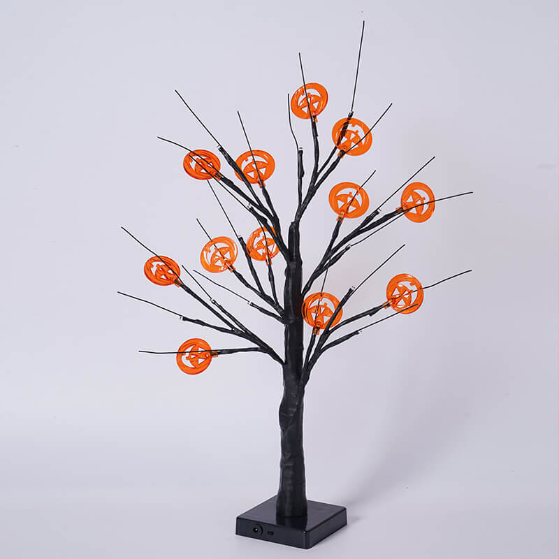 Halloween Baum Licht Kürbis Fledermäuse Simulation Baum Licht USB Batterie Dekoration Tischlampe