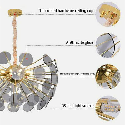 Contemporary Creative Orb Round Piece Iron Glass 8-Light Chandelier For Living Room