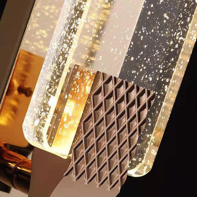 Light Luxury Gold Bubble Crystal Rectangular LED Wall Sconce Lamp
