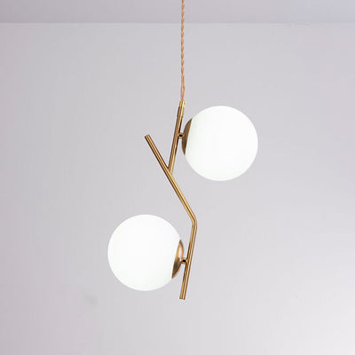 Modern Minimalist Glass 2-Light Island Light Chandelier