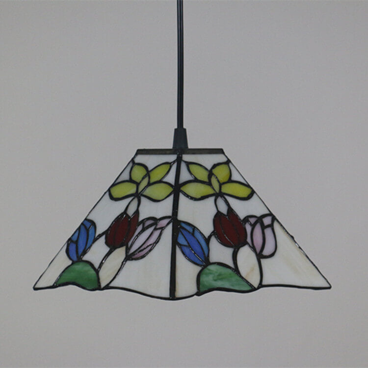 Vintage Glas Tiffany Blumenmuster Design 1-flammige Pendelleuchte 