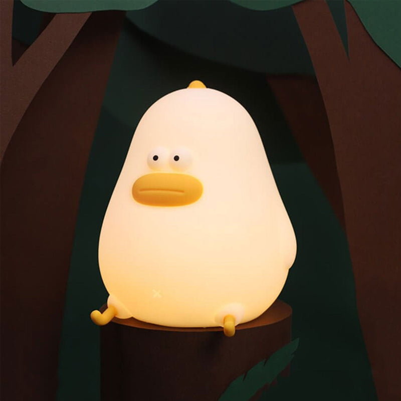 Lampe de table USB avec veilleuse en silicone LED pour poussin dessin animé 