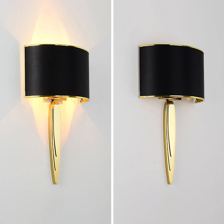 Moderne minimalistische Stoffschirm-Spiegel-Edelstahl-Wandleuchte mit 1 Licht 