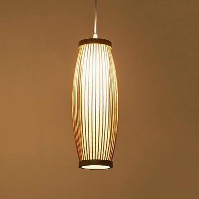 Creative Bamboo Weaving Lantern 1-Light Pendant Light