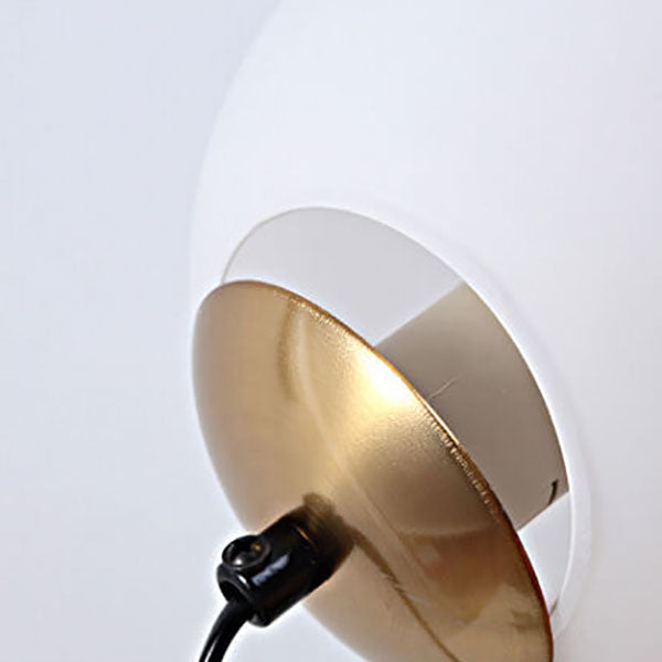 Lampe de Table Moderne Créative à Base de Cercle en Spirale avec Boule de Verre à 1 Lumière 