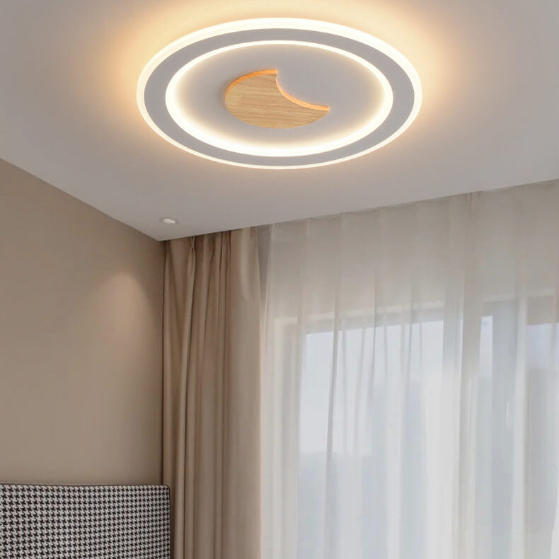 Moderne einfache Deckenleuchte mit LED und massivem Holzdesign 