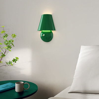 Applique murale LED en fer acrylique rond trapézoïdal crème moderne 