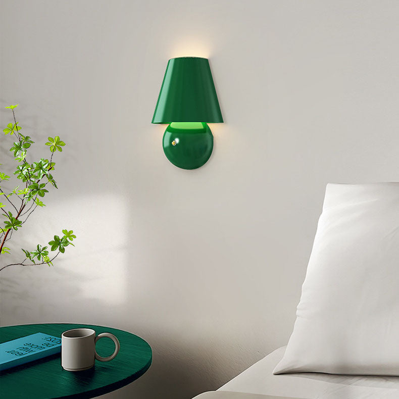 Applique murale LED en fer acrylique rond trapézoïdal crème moderne 