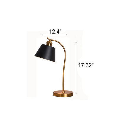 Modern Simple Metal Cone Shade 1-Light Table Lamp