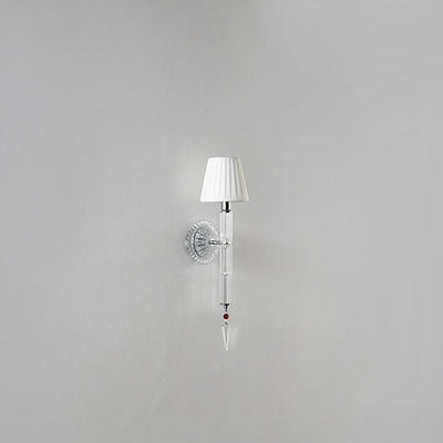 European Vintage Light Luxury Crystal Fabric 1-Light Wall Sconce Lamp