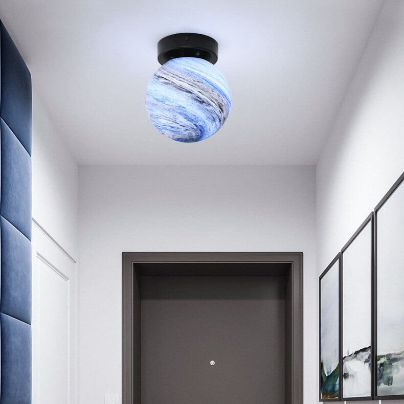 Applique murale à une lumière avec orbe en verre créatif nordique 