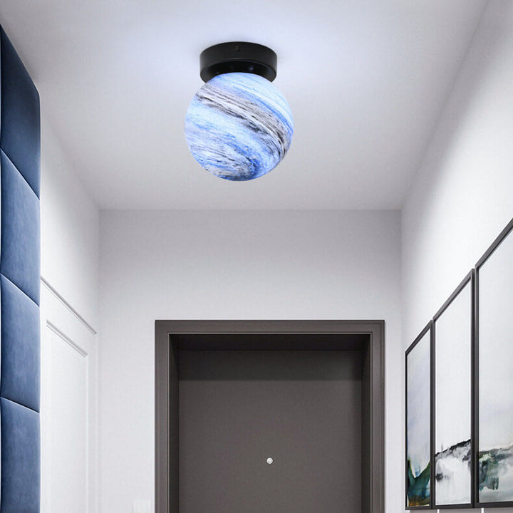 Applique murale à une lumière avec orbe en verre créatif nordique 
