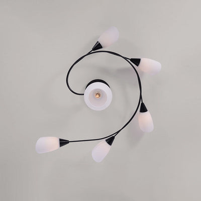 Modern Minimalist Glass Metal 4/6-Light Chandelier