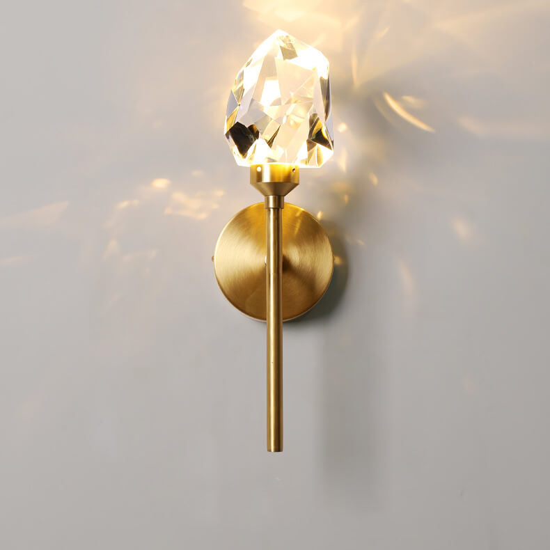 Nordic Creative Vollkupfer Kristall Zepter Design 1/2-Licht LED Wandleuchte Lampe 