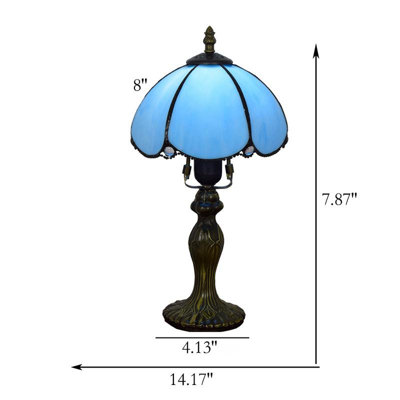 European Minimalist Tiffany Blue Glass 1-Light Table Lamp