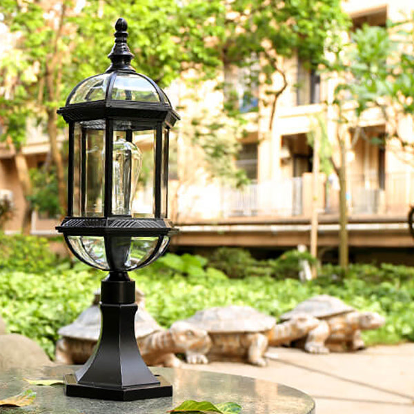 European Vintage Fence Column Post Light Patio Outdoor Waterproof Garden Light