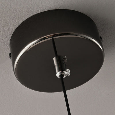 Italian Minimalist Glass Round Metal 1/2 Light Chandelier