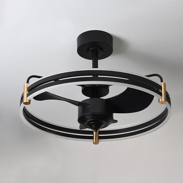 Nordic Minimalist Round Inverter LED Downrod Ceiling Fan Light
