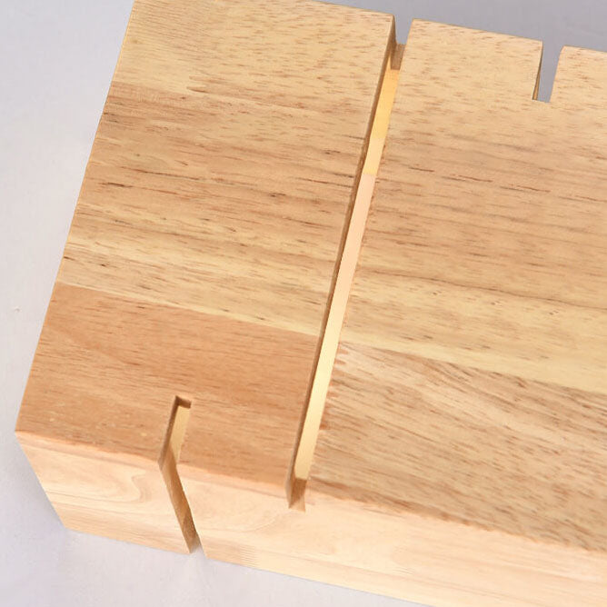 Japanische minimalistische quadratische 2-Licht-Wandleuchte aus Holz