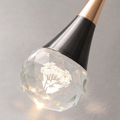 Light Luxury Minimalist Crystal Hardware Pillar LED Pendant Light