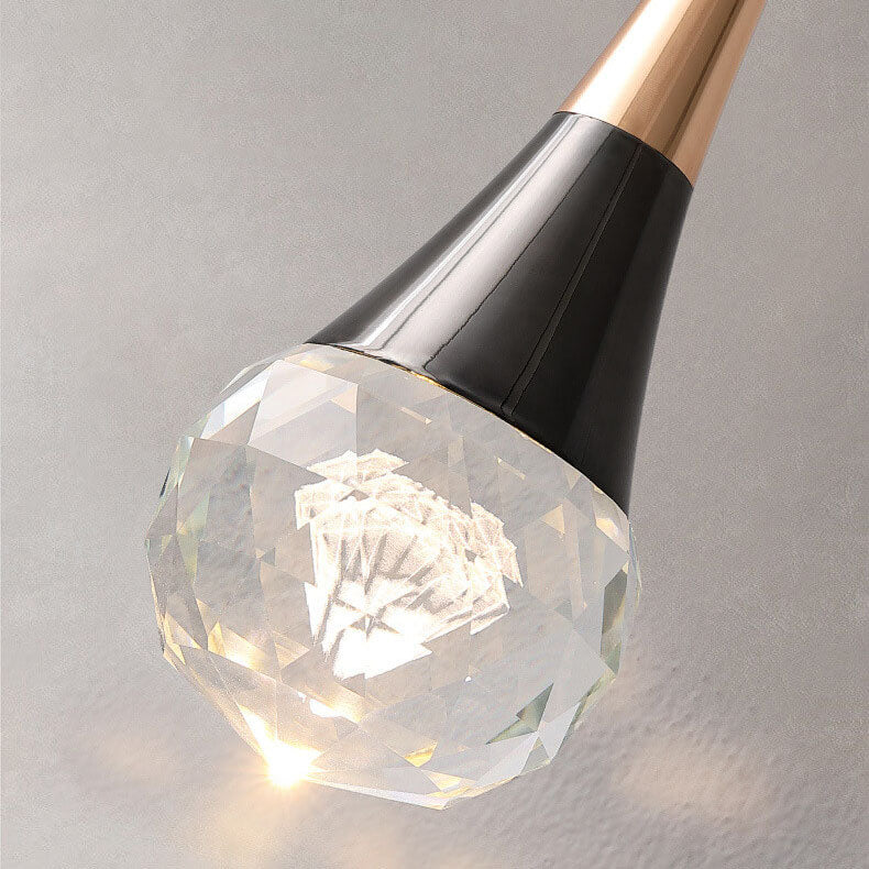 Light Luxury Minimalist Crystal Hardware Pillar LED Pendant Light