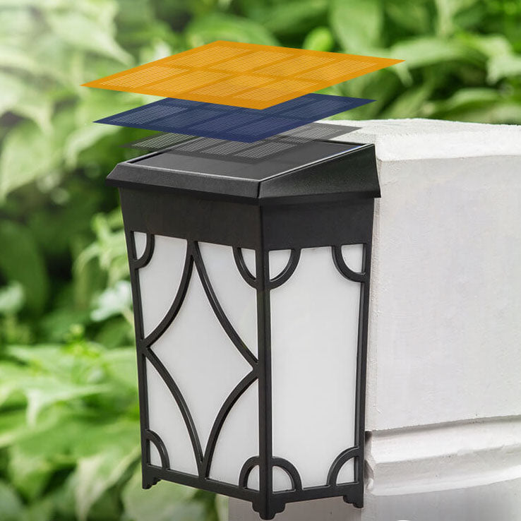 مصباح حائط LED مقاوم للماء خارجي مربع شمسي ريترو 