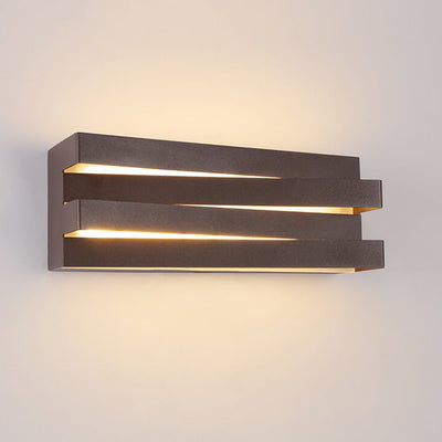 Nordic Minimalist Geometric Rectangular Layer LED Wall Sconce Lamp